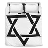 White And Black Star of David Print Duvet Cover Bedding Set