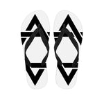 White And Black Star of David Print Flip Flops