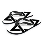 White And Black Star of David Print Flip Flops