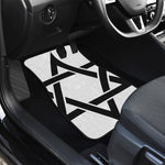 White And Black Star of David Print Front and Back Car Floor Mats