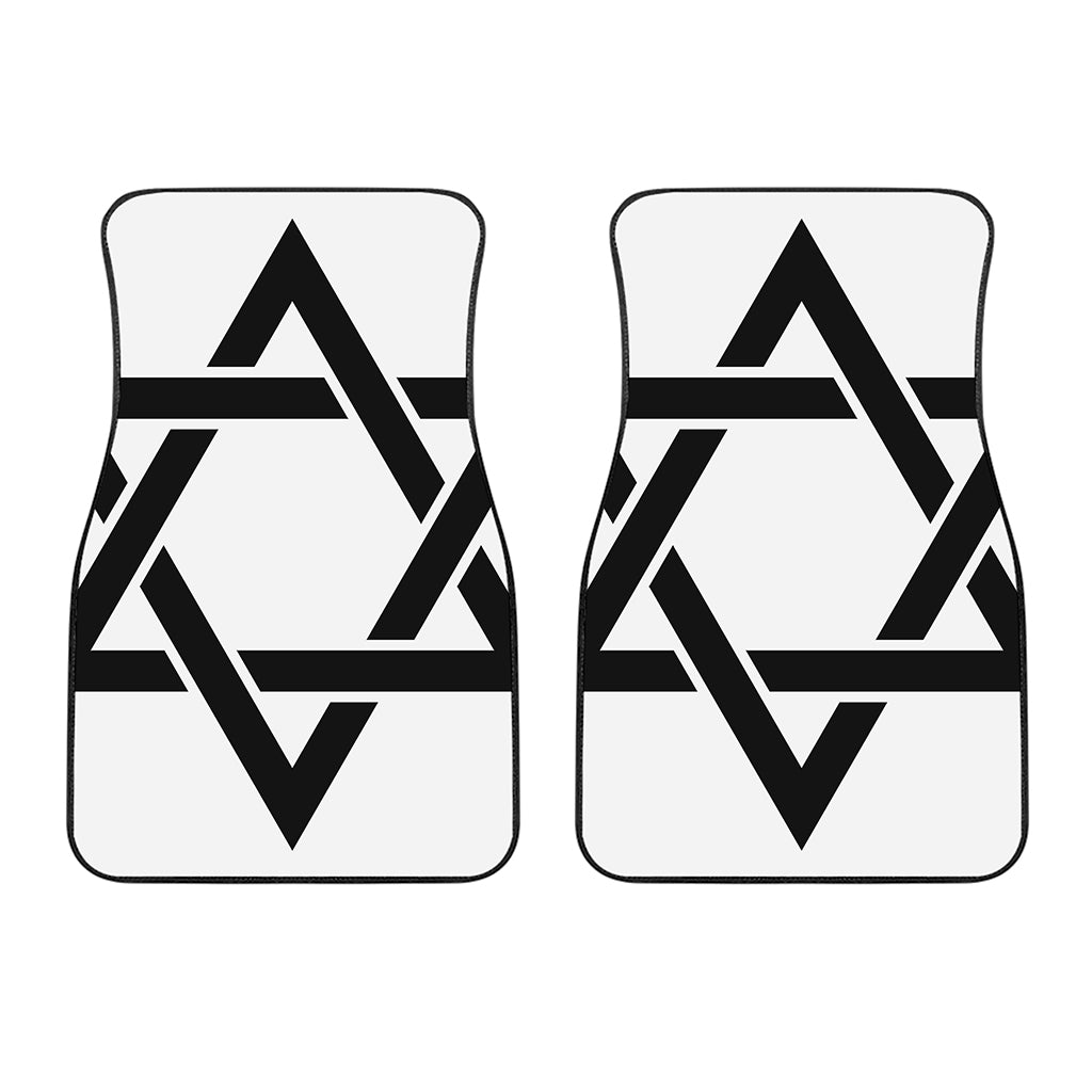 White And Black Star of David Print Front Car Floor Mats