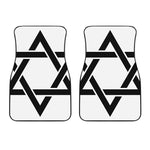 White And Black Star of David Print Front Car Floor Mats