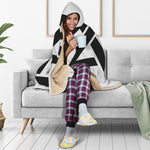 White And Black Star of David Print Hooded Blanket