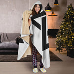 White And Black Star of David Print Hooded Blanket