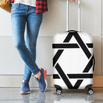 White And Black Star of David Print Luggage Cover