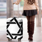 White And Black Star of David Print Luggage Cover