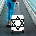 White And Black Star of David Print Luggage Cover