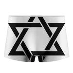 White And Black Star of David Print Men's Boxer Briefs
