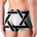 White And Black Star of David Print Men's Boxer Briefs