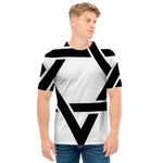 White And Black Star of David Print Men's T-Shirt