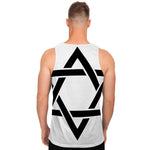 White And Black Star of David Print Men's Tank Top