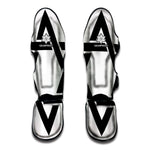 White And Black Star of David Print Muay Thai Shin Guard