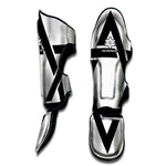 White And Black Star of David Print Muay Thai Shin Guard