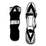 White And Black Star of David Print Muay Thai Shin Guard