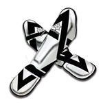 White And Black Star of David Print Muay Thai Shin Guard