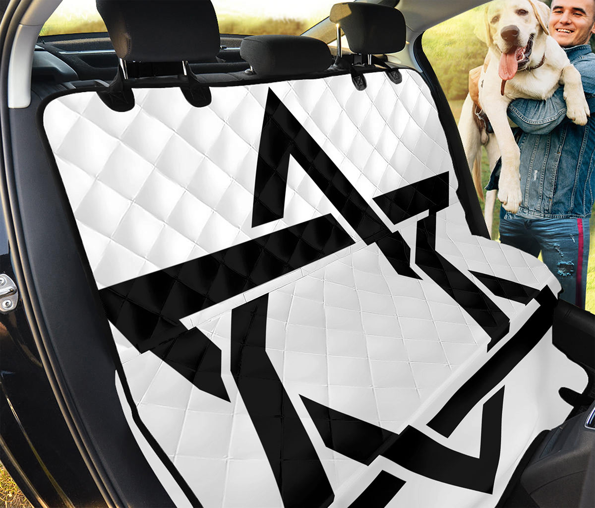 White And Black Star of David Print Pet Car Back Seat Cover