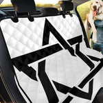White And Black Star of David Print Pet Car Back Seat Cover