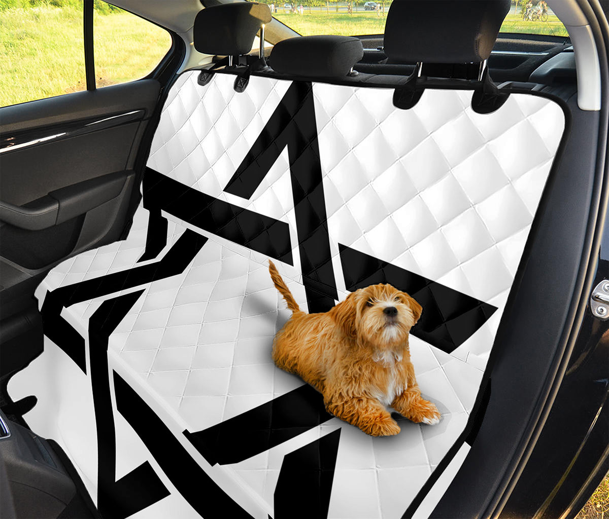 White And Black Star of David Print Pet Car Back Seat Cover