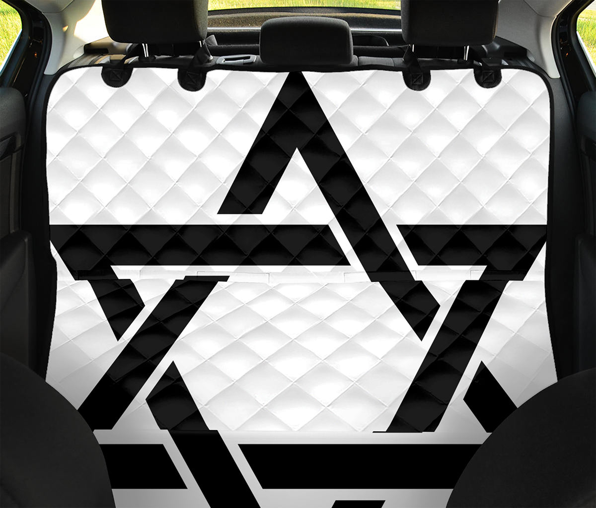 White And Black Star of David Print Pet Car Back Seat Cover