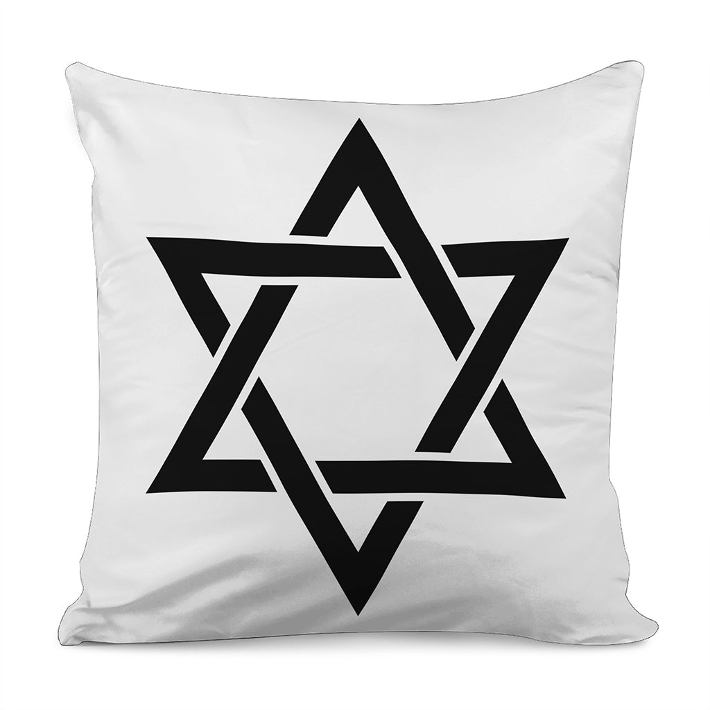 White And Black Star of David Print Pillow Cover