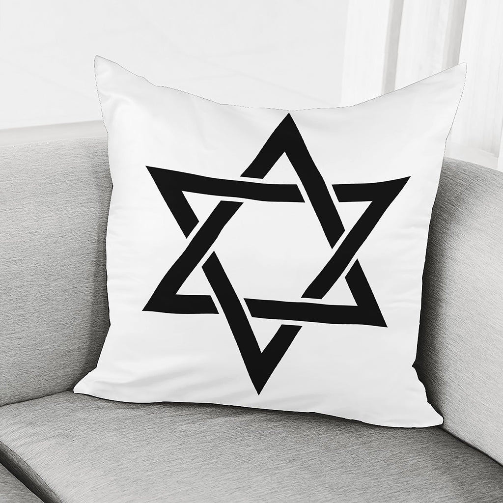 White And Black Star of David Print Pillow Cover