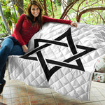White And Black Star of David Print Quilt