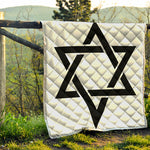 White And Black Star of David Print Quilt