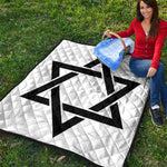 White And Black Star of David Print Quilt