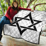 White And Black Star of David Print Quilt