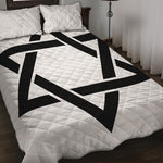 White And Black Star of David Print Quilt Bed Set