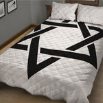 White And Black Star of David Print Quilt Bed Set