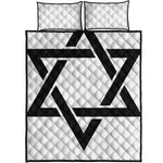 White And Black Star of David Print Quilt Bed Set