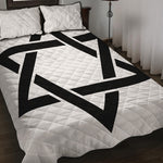 White And Black Star of David Print Quilt Bed Set