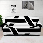 White And Black Star of David Print Sofa Cover