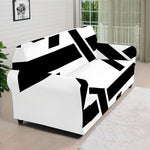 White And Black Star of David Print Sofa Cover