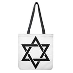 White And Black Star of David Print Tote Bag
