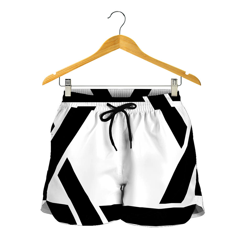 White And Black Star of David Print Women's Shorts