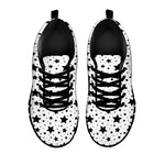 White And Black Star Pattern Print Black Sneakers