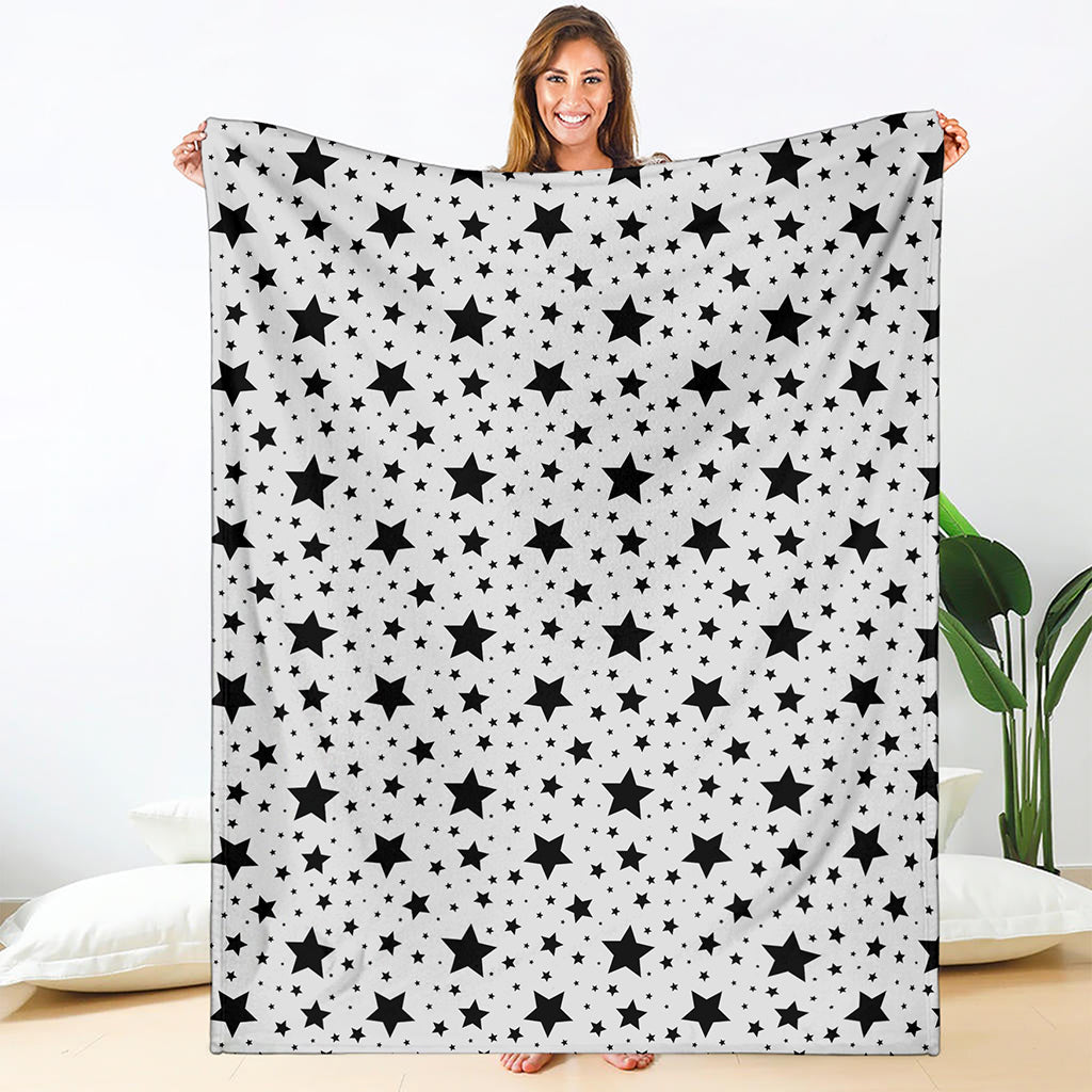 White And Black Star Pattern Print Blanket
