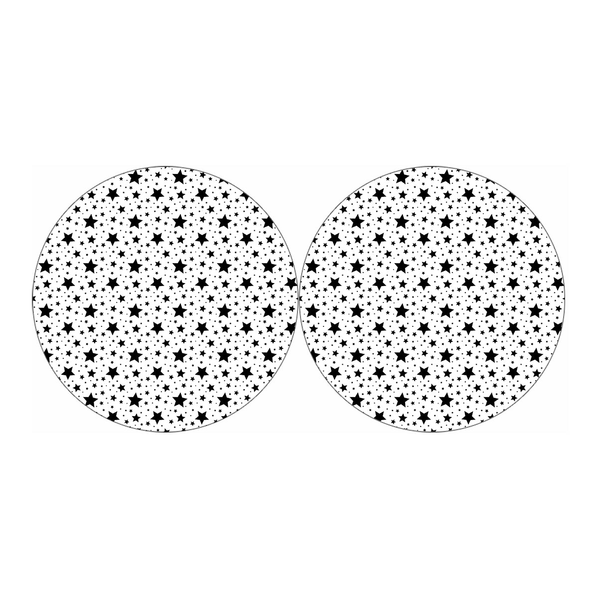 White And Black Star Pattern Print Car Coasters