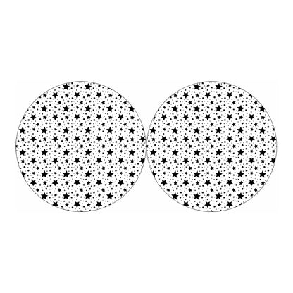 White And Black Star Pattern Print Car Coasters