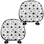 White And Black Star Pattern Print Car Headrest Covers