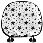 White And Black Star Pattern Print Car Headrest Covers