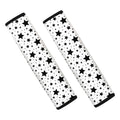White And Black Star Pattern Print Car Seat Belt Covers