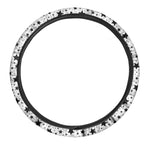 White And Black Star Pattern Print Car Steering Wheel Cover