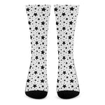 White And Black Star Pattern Print Crew Socks