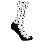 White And Black Star Pattern Print Crew Socks