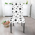 White And Black Star Pattern Print Dining Chair Slipcover