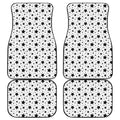 White And Black Star Pattern Print Front and Back Car Floor Mats