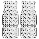 White And Black Star Pattern Print Front and Back Car Floor Mats